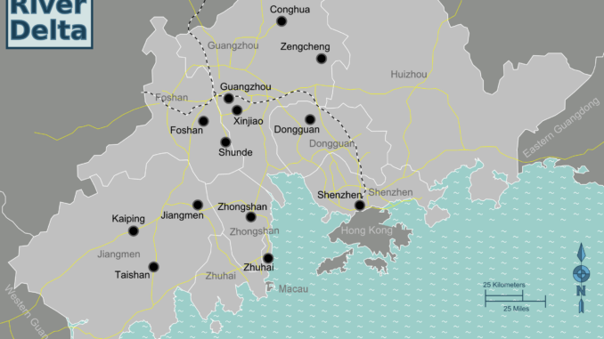 Greater Bay Area China, Hongkong, Perlflussdelta.