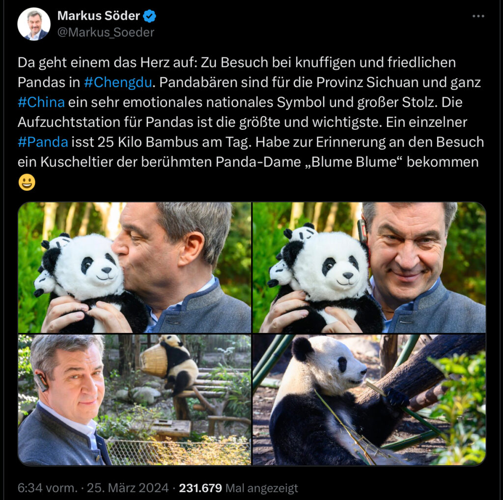 China Politik CDU/CSU Söder in China